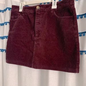 Unique denim skirt (burgundy)